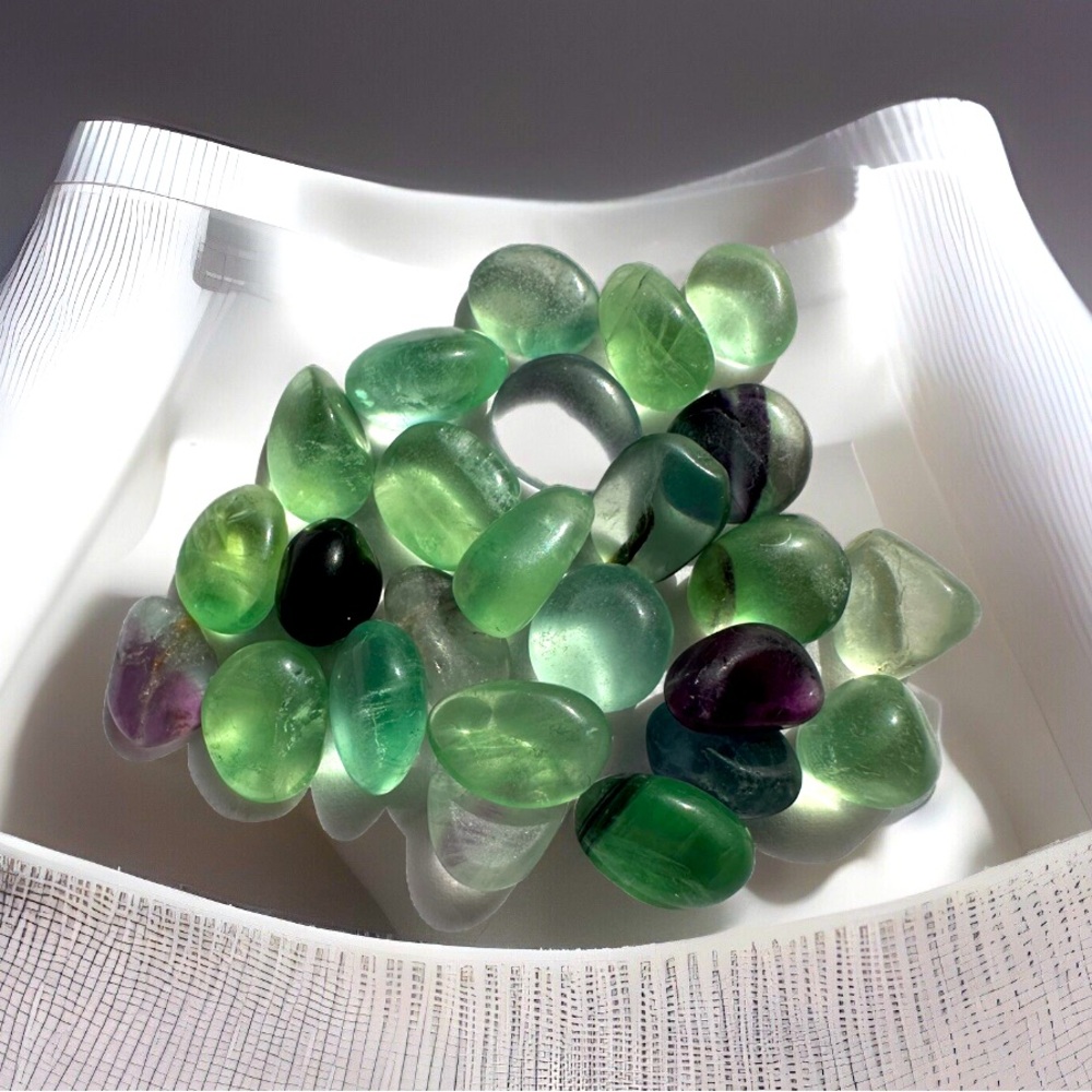Rainbow Fluorite Polished Pebbles 1oz Enhance Intuition, Creativity, Healing